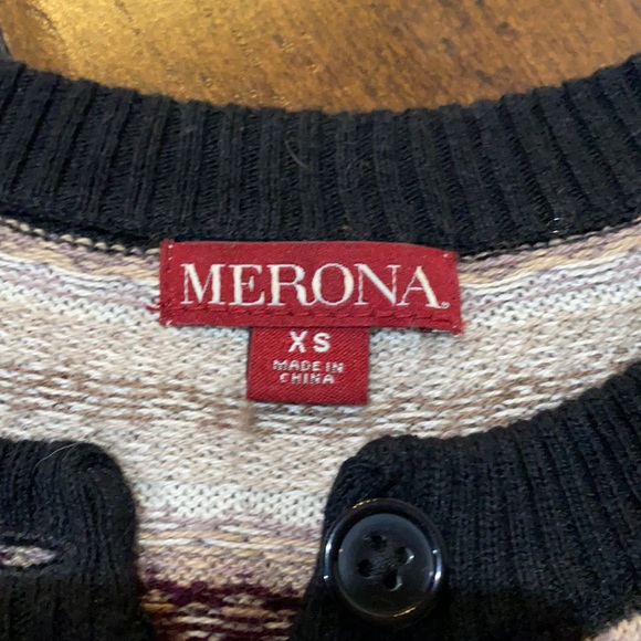 Merona Black Argyle Cardigan Size XS - Picture 8 of 11
